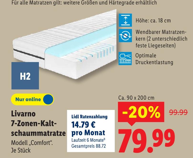 7-Zonen-Kaltschaummatratze