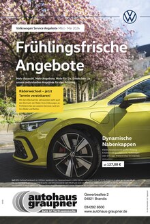 Aktueller Volkswagen Prospekt "Frühlingsfrische Angebote" Seite 1 von 1 Seite für Brandis