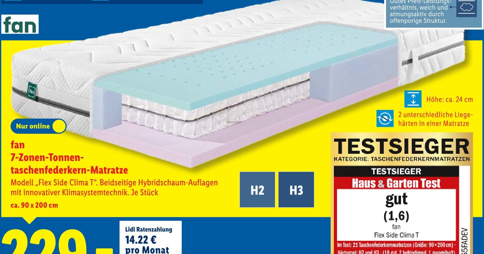 7-Zonen-Tonnen-Taschenfederkern-Matratze