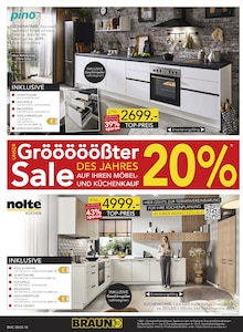 Küche im BRAUN Möbel-Center Prospekt "Gröööößter Sale des Jahres!" mit 20 Seiten (Reutlingen)