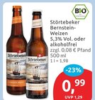 Bernstein-Weizen 5,3% Vol. im budni Prospekt Bernstein-Weizen 5,3% Vol. von Störtebeker im aktuellen budni Prospekt für 0,99 €