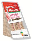 Sandwich Triangle Jambon Emmental - Monique Ranou en promo chez Intermarché Hyper Sandwich Triangle Jambon Emmental - Monique Ranou dans le catalogue Intermarché Hyper