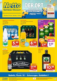 Bier im Netto Marken-Discount Prospekt "DER ORT, AN DEM DU IMMER AUSGEZEICHNETE PREISE FINDEST." mit 2 Seiten (Schonungen)