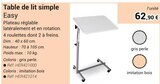 Table de lit simple - Easy en promo chez Technicien de Santé Charleville-Mézières à 62,90 €