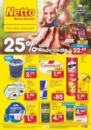 Netto Marken-Discount Prospekt für Oldenburg (Oldb): 25% auf Rindersteaks, 41 Seiten, 23.05.2022 - 28.05.2022