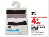 Lot de 4 slips femme - U en promo chez Super U Perpignan à 4,90 €
