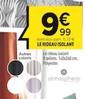 Le rideau isolant - atmosphera en promo chez Centrakor Alès à 9,99 €