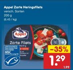 Zarte Heringsfilets im Angebot bei Netto Marken-Discount in Rostock Zarte Heringsfilets Angebote von Appel bei Netto Marken-Discount Rostock für 1,29 €