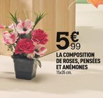 LA COMPOSITION DE ROSES, PENSÉES ET ANÉMONES à Centrakor dans Cluses LA COMPOSITION DE ROSES, PENSÉES ET ANÉMONES à Centrakor dans Cluses