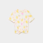 Promo T-shirt noué manches courtes coton ecru fille à 5,99 € dans le catalogue La Halle à Haguenau