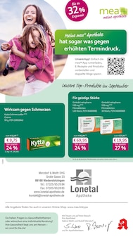 Aktueller mea - meine apotheke Prospekt (Niederstotzingen, 4 Seiten zum blättern mea - meine apotheke Prospekt Unsere September-Angebote mit 4 Seiten
