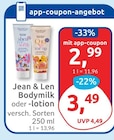Bodymilk von Jean & Len für 2,99 € bei budni im Angebot Bodymilk von Jean & Len im aktuellen budni Prospekt