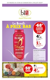Catalogue Bi1 à Arnay-le-Duc cette semaine, valable du 24/06/2025 au 06/07/2025 Prospectus Bi1 à Arnay-le-Duc, "La beauté À PRIX BAS", 36 pages de promos valables du 24/06/2025 au 06/07/2025