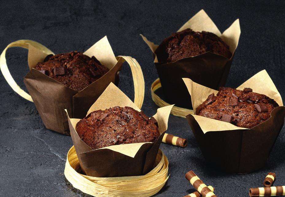 Muffins chocolat fourrés chocolat