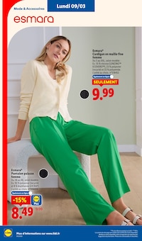Promotion Cardigan Femme dans le prospectus Lidl, valable du 05/03/2026 au 11/03/2026 Promo Cardigan Femme dans le catalogue Lidl du moment à la page 68