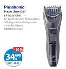 Haarschneider ER-GC53-K503 im V-Markt Prospekt Haarschneider ER-GC53-K503 von Panasonic im aktuellen V-Markt Prospekt für 34,99 €