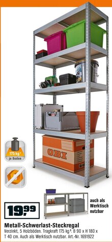 Metall-Schwerlast-Steckregal bei OBI in Paderborn Metall-Schwerlast-Steckregal im Angebot bei OBI Paderborn für 19,99 €
