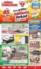 Aktueller Die Möbelfundgrube Prospekt mit Kleiderschrank, "Unser größter Jubiläums Verkauf aller Zeiten!", Seite 1