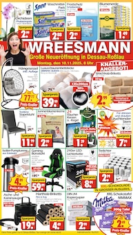 Wreesmann Prospekt der Woche "DEIN SAISON- & SONDERPOSTENMARKT!" Seite 1, 10.11.2025 bis 15.11.2025 für Dessau-Roßlau Aktueller Wreesmann Prospekt "DEIN SAISON- & SONDERPOSTENMARKT!" Seite 1 von 12 Seiten für Dessau-Roßlau