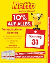 Netto Marken-Discount Rastede Prospekt der aktuellen Woche, gültig von 31.05.2026 bis 31.05.2026 Aktueller Netto Marken-Discount Rastede Prospekt "10% auf ALLES" mit 2 Seiten