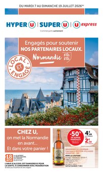 Catalogue Super U à Bréhal cette semaine, valable du 07/07/2026 au 19/07/2026 Prospectus Super U à Bréhal, "Engagés pour soutenir NOS PARTENAIRES LOCAUX.", 16 pages de promos valables du 07/07/2026 au 19/07/2026