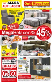 Fernsehsessel im Opti-Wohnwelt Prospekt in Schorndorf Aktueller Opti-Wohnwelt Prospekt mit Fernsehsessel, "Mega Relaxen", Seite 1