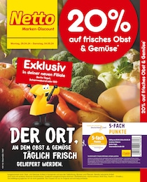Netto Marken-Discount Prospekt für Berlin: "20% auf frisches Obst & Gemüse", 4 Seiten, 29.04.2024 - 04.05.2024
