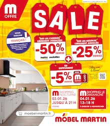Prospectus Möbel Martin : «SALE» avec 12 pages, 27/12/2025 - 04/01/2026 Catalogue Möbel Martin en cours à Bettborn et aux alentours : «SALE» avec 12 pages, valable du 27/12/2025 au 04/01/2026