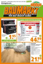 Globus-Baumarkt Prospekt für Augsburg mit 16 Seiten Globus-Baumarkt Prospekt für Augsburg: "WER BAUT BRAUCHT GLOBUS", 16 Seiten, 17.01.2021 - 23.01.2021
