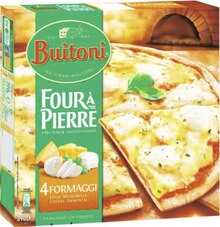 Pizza four à pierre 4 fromages surgelée - Géant Casino à Nice Pizza four à pierre 4 fromages surgelée en promo chez Géant Casino Nice à 1,68 €