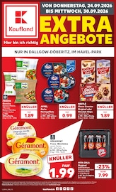 Kaufland Supermarkt Prospekt der aktuellen Woche mit 8 Seiten, gültig von 24.09.2026 bis 30.09.2026, in Wustermark und Umgebung Aktueller Kaufland Supermarkt Prospekt in Wustermark und Umgebung, "EXTRA-ANGEBOTE" mit 8 Seiten, 24.09.2026 - 30.09.2026