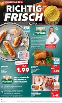 Bratwurst im aktuellen Kaufland Prospekt (Wuppertal) Bratwurst im Kaufland Prospekt "RICHTIG FRISCH" mit 69 Seiten (Wuppertal)