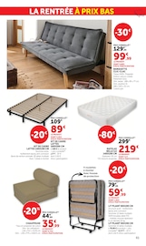 Promos Canapé dans le catalogue "LES PRIX BAS Spécial rentrée" de Hyper U Canapé en promo dans le catalogue Hyper U à la page 61