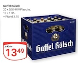 Kölsch im Angebot bei GLOBUS in Pulheim Kölsch Angebote von Gaffel Kölsch bei GLOBUS Pulheim für 13,49 €