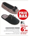 Chaussons Femme en promo à 6,90 € chez Hyper U Chaussons Femme dans le catalogue Hyper U