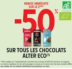Promo -50% remise immédiate sur le 2ème sur tous les chocolats ALTER ECO à  dans le catalogue Intermarché Super à Croix