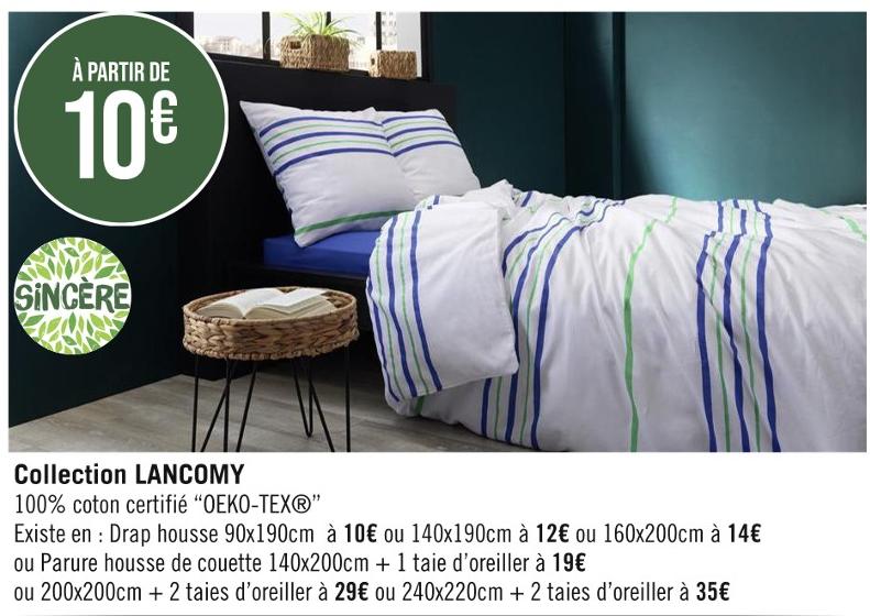 Drap Housse blanc 100% coton 140x200 cm TEX HOME : le drap housse à Prix  Carrefour
