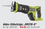 Akku-Säbelsäge RRS18-0 im toom Baumarkt Prospekt Akku-Säbelsäge RRS18-0 von Ryobi im aktuellen toom Baumarkt Prospekt für 104,99 €
