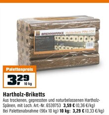Hartholz-Briketts bei OBI in Waiblingen Hartholz-Briketts im Angebot bei OBI Waiblingen für 3,59 €
