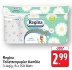 Toilettenpapier Kamille Angebote von Regina bei E center Reutlingen für 2,99 €