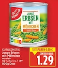 Junge Erbsen mit Möhrchen von GUT&GÜNSTIG für 1,29 € bei E center im Angebot Junge Erbsen mit Möhrchen von GUT&GÜNSTIG im aktuellen E center Prospekt