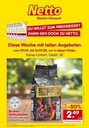Netto Marken-Discount Prospekt für Kamp-Lintfort mit 2 Seiten Netto Marken-Discount Prospekt für Kamp-Lintfort: "Diese Woche mit tollen Angeboten", 2 Seiten, 07.07.2025 - 12.07.2025