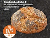 Wecker im V-Markt Prospekt Rosenbrötchen Dinkel im aktuellen V-Markt Prospekt für 0,75 €