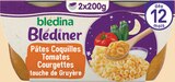 Blédîner Bols Pâtes Coquilles Tomates Courgettes Touche de Gruyère Dès 12 Mois - BLÉDINA dans le catalogue Intermarché Hyper