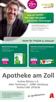 mea - meine apotheke Prospekt der Woche "Unsere November-Angebote" Seite 1, 01.11.2025 bis 30.11.2025 für Hamburg Aktueller mea - meine apotheke Prospekt "Unsere November-Angebote" Seite 1 von 4 Seiten für Hamburg