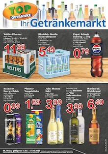 TOP Getränke Prospekt der Woche "Aktuelle Angebote" Seite 1, 16.02.2026 bis 21.02.2026 für Meerbusch Aktueller TOP Getränke Prospekt "Aktuelle Angebote" Seite 1 von 4 Seiten für Meerbusch