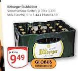 Aktuelle Bitburger Angebote bei GLOBUS in Neuwied Aktuelles Stubbi Angebot bei GLOBUS in Neuwied ab 9,49 €