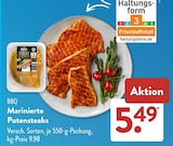 Pute im ALDI SÜD Prospekt Marinierte Putensteaks von BBQ im aktuellen ALDI SÜD Prospekt für 5,49 €