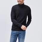Pull avec col roulé noir homme dans le catalogue La Halle