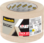 Adhésif de masquage scotch basic 36mm 25m - lot x2 rl - Brico Dépôt à Vandœuvre-lès-Nancy Adhésif de masquage scotch basic 36mm 25m - lot x2 rl en promo chez Brico Dépôt Vandœuvre-lès-Nancy à 3,99 €